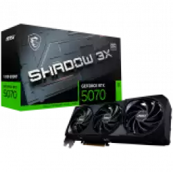 MSI Video Card Nvidia GeForce RTX 5070 12G SHADOW 3X OC, 12GB GDDR7, 192bit, Effective Memory Clock: 28000MHz, Boost: 2542 MHz, 6144 CUDA Cores, PCIe 5.0, 3x DP 2.1b, HDMI 2.1b, RAY TRACING, Triple Fan, 1x16pin, 650W Recommended PSU, 3Y