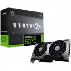 MSI Video Card Nvidia GeForce RTX 5070 12G VENTUS 2X OC, 12GB GDDR7, 192bit, Effective Memory Clock: 28000MHz, Boost: 2542 MHz, 6144 CUDA Cores, PCIe 5.0, 3x DP 2.1b, HDMI 2.1b, RAY TRACING, Dual Fan, 1x16pin, 650W Recommended PSU, 3Y                          