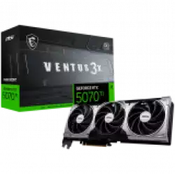 MSI Video Card Nvidia GeForce RTX 5070 Ti 16G VENTUS 3X OC (16GB GDDR7/256bit, PCI-E Gen5, 3x DP 2.1, 1x HDMI 2.1, 1x 16-pin Power Connector, Retail)
