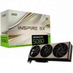 MSI Video Card Nvidia GeForce RTX 5080 16G INSPIRE 3X OC, 16GB GDDR7, 256bit, Effective Memory Clock: 30000MHz, Boost: 2640 MHz, 10752 CUDA Cores, PCIe 5.0, 3x DP 2.1b, HDMI 2.1b, RAY TRACING, Triple Fan, 1x16pin, 850W Recommended PSU, 3Y
