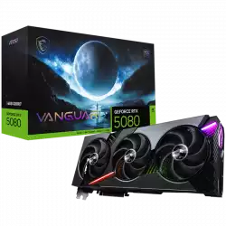 MSI Video Card Nvidia GeForce RTX 5080 16G VANGUARD SOC, 16GB GDDR7, 256bit, Effective Memory Clock: 30000MHz, Boost: 2730 MHz, 10752 CUDA Cores, PCIe 5.0, 3x DP 2.1b, HDMI 2.1b, RAY TRACING, Triple Fan, 1x16pin, 850W Recommended PSU, 3Y