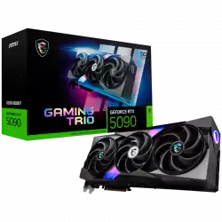 MSI Video Card Nvidia GeForce RTX 5090 32G GAMING TRIO OC, 32GB GDDR7, 512bit, Effective Memory Clock: 28000MHz, Boost: 2482 MHz, 21760 CUDA Cores, PCIe 5.0, 3x DP 2.1b, HDMI 2.1b, RAY TRACING, Triple Fan, 1x16pin, 1000W Recommended PSU, 3Y