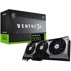 MSI Video Card Nvidia GeForce RTX 5090 32G VENTUS 3X OC, 32GB GDDR7, 512bit, Effective Memory Clock: 28000MHz, Boost: 2437 MHz, 21760 CUDA Cores, PCIe 5.0, 3x DP 2.1b, HDMI 2.1b, RAY TRACING, Triple Fan, 1x16pin, 1000W Recommended PSU, 3Y