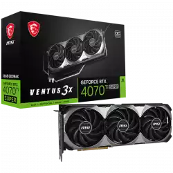 MSI Video Card Nvidia RTX 4070 Ti SUPER 16G VENTUS 3X OC, 16GB GDDR6X, 256bit, 21Gbps Memory speed, Boost: 2640 MHz, 8448 CUDA Cores, 3x DP 1.4a, HDMI 2.1a, RAY TRACING, Triple Fan, 1x 16pin, 700W Recommended PSU, 3Y