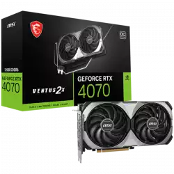 MSI Video Card Nvidia RTX 4070 VENTUS 2X E1 12G OC, 12GB GDDR6, 192bit, 20Gbps Memory speed, Boost: 2505 MHz, 5888 CUDA Cores, 3x DP 1.4a, HDMI 2.1a, RAY TRACING, Dual Fan, 1x 8pin, 650W Recommended PSU, 3Y MSI Video Card Nvidia RTX 4070 VENTUS 2X E1 12G OC, 12GB GDDR6, 192bit, 20Gbps Memory speed, Boost: 2505 MHz, 5888 CUDA Cores, 3x DP 1.4a, HDMI 2.1a, RAY TRACING, Dual Fan, 1x 8pin, 650W Recommended PSU, 3Y