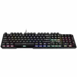 MSI VIGOR GK41 LR US Gaming Keyboard, Black, 6 fixed color LEDs in 10 different lighting zones, 6+N Key Rollover & Anti-ghosting, Hotkeys for Rapid Control, 3 Adjustable Keyboard Angles