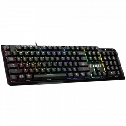 MSI VIGOR GK41 LR US Gaming Keyboard, Black, 6 fixed color LEDs in 10 different lighting zones, 6+N Key Rollover & Anti-ghosting, Hotkeys for Rapid Control, 3 Adjustable Keyboard Angles