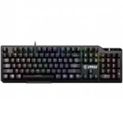 MSI VIGOR GK41 LR US Gaming Keyboard, Black, 6 fixed color LEDs in 10 different lighting zones, 6+N Key Rollover & Anti-ghosting, Hotkeys for Rapid Control, 3 Adjustable Keyboard Angles