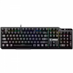 MSI VIGOR GK41 LR US Gaming Keyboard, Black, 6 fixed color LEDs in 10 different lighting zones, 6+N Key Rollover & Anti-ghosting, Hotkeys for Rapid Control, 3 Adjustable Keyboard Angles