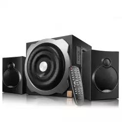 Multimedia Bluetooth Speakers F&D A521X Bluetooth 4.0 (2.1 Channel Surround, 16Wx2+20W (RMS), 120Hz-20kHz, Subwoofer: 20Hz-120Hz, USB reader, Wooden, Black)