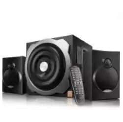 Multimedia Bluetooth Speakers F&D A521X Bluetooth 4.0 (2.1 Channel Surround, 16Wx2+20W (RMS), 120Hz-20kHz, Subwoofer: 20Hz-120Hz, USB reader, Wooden, Black)