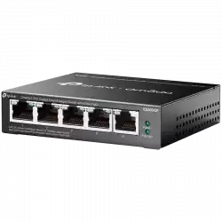 Omada 5-Port Gigabit Easy Managed Switch with 4-Port PoE+ 4× Gigabit PoE+ Ports, 1× Gigabit Non-PoE Ports 802.3at/af, 65 W PoE Power, Desktop Steel Case and Fanless Integration with Omada SDN Controller