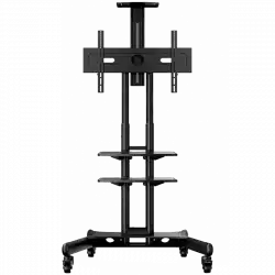 ONKRON Mobile TV Stand for 40-70” TVs with Wheels Shelves Height Adjustable Rolling TV Cart, Black