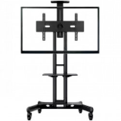 ONKRON Mobile TV Stand for 40-70” TVs with Wheels Shelves Height Adjustable Rolling TV Cart, Black