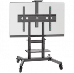 ONKRON Mobile TV Stand Rolling TV Cart for 50"-90" Screens up to 90 kg, Black                          