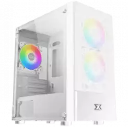 Xigmatek Oreo Arctic White EN47772, M-ATX, USB3.0x1+USB2.0x2, Meshed Grill FP, Left TG, 3PCS X24F Arctic Fixed RGB Fan