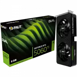 PALIT GeForce RTX 5060 Ti Dual 8GB GDDR7 128 bit, 1x HDMI 2.1b, 3x DP 2.1b, 2 Fan, 1x 8-pin pwr connector, 600W, 262.1 x 126.3 x 40.1 mm, NE7506T019P1-GB2062D