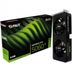 PALIT GeForce RTX 5060 Ti Dual 8GB GDDR7 128 bit, 1x HDMI 2.1b, 3x DP 2.1b, 2 Fan, 1x 8-pin pwr connector, 600W, 262.1 x 126.3 x 40.1 mm, NE7506T019P1-GB2062D                          