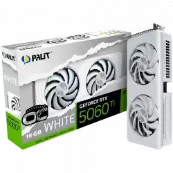 Palit GeForce RTX 5060 Ti WHITE OC 16GB GDDR7, 128 bit, 1x HDMI 2.1b, 3x DP 2.1b, 2 Fan, 1x 8-pin pwr connector, 600W, 262.1 x 126.3 x 40.1 mm, NE7506TU19T1-GB2061M