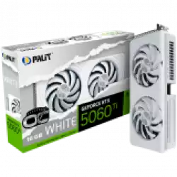 Palit GeForce RTX 5060 Ti WHITE OC 16GB GDDR7, 128 bit, 1x HDMI 2.1b, 3x DP 2.1b, 2 Fan, 1x 8-pin pwr connector, 600W, 262.1 x 126.3 x 40.1 mm, NE7506TU19T1-GB2061M