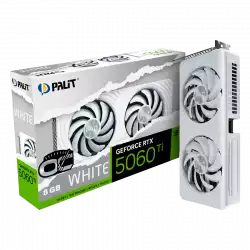 PALIT GeForce RTX 5060Ti White OC 8GB GDDR7 128 bit, 1x HDMI 2.1b, 3x DP 2.1b, 2 Fan, 1x 8-pin pwr connector, 600W, 262.1 x 126.3 x 40.1 mm, NE7506TU19P1-GB2062M