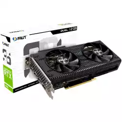 Palit RTX 3060 Dual 12GB GDDR6, 192bit, 1xHDMI, 3xDP, PCI-E 4.0, max resolution 7680x4320, recommended Power 550W, NE63060019K9-190AD.