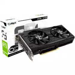 Palit RTX 3060 Dual OC 12GB GDDR6, 192bit, 1xHDMI, 3xDP, PCI-E 4.0, max resolution 7680x4320, recommended Power 550W, NE63060T19K9-190AD.