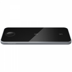 Prestigio ReVolt A5, 3-in-1 wireless charging station for iPhone, Apple Watch, AirPods, wilreless output for phone 7.5W/10W, wireless output for AirPods 5W, wireless output for Apple Watch 2.5W, material: aluminum+tempered glass, black+space grey color.