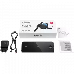 Prestigio ReVolt A5, 3-in-1 wireless charging station for iPhone, Apple Watch, AirPods, wilreless output for phone 7.5W/10W, wireless output for AirPods 5W, wireless output for Apple Watch 2.5W, material: aluminum+tempered glass, black+space grey color.