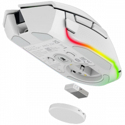 Razer Basilisk V3 Pro 35K, White, Gaming Mouse, HyperSpeed Wireless, Bluetooth, Focus Pro 35K Optical Sensor Gen-2, 35000 DPI, Configurable Razer HyperScroll Tilt Wheel, Up to 140 Hours on Razer&trade; HyperSpeed Wireless                          
