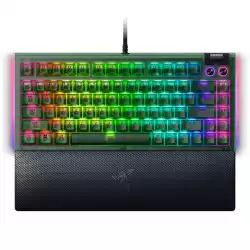 Razer BlackWidow V4 75% Phantom Green Edition, US Layout, Razer Chroma RGB, Hot-swappable Design, Detachable Type C Cable, PCB & Case sound dampening foam, Up to 8,000 Hz polling rate, Doubleshot ABS Keycaps, Magnetic Plush Leatherette                          