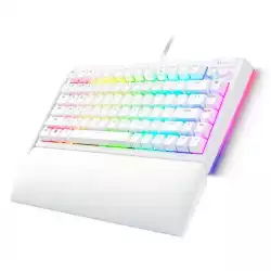 Razer BlackWidow V4 75% White, Gaming Keyboard, US Layout, Hot-swappable Design, Compact 75% Layout with Aluminum Case,  Mechanical Switches (Tactile), Razer Chroma RGB, Dedicated media roller with 2 dedicated media buttons, Detachable Type C Cable
