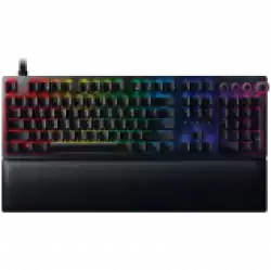 Razer Huntsman V2, Optical Gaming Keyboard with Near-zero Input Latency (Clicky Optical Switch), US Layout, Doubleshot PBT Keycaps, Sound Dampening Foam, Razer Chroma™ RGB, Up to 8000Hz polling rate, Aluminum matte top plate