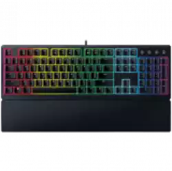 Razer Ornata V3, Mecha-membrane switches, 10 Razer Chroma™ RGB Lighting Zones, 1000 Hz Ultrapolling, Backlit keys, UV coated ABS Keycaps, Soft-touch wrist rest