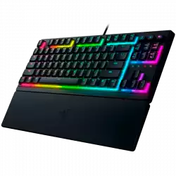 Razer Ornata V3 Tenkeyless, Low Profile Gaming Keyboard, US Layout, 8 Razer Chroma™ RGB Lighting Zones, Dedicated Media Keys, UV-coated ABS Keycaps, 1000 Hz Ultrapolling, Durable spill-resistant design, Braided fiber cable