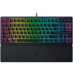 Razer Ornata V3 Tenkeyless, Low Profile Gaming Keyboard, US Layout, 8 Razer Chroma™ RGB Lighting Zones, Dedicated Media Keys, UV-coated ABS Keycaps, 1000 Hz Ultrapolling, Durable spill-resistant design, Braided fiber cable