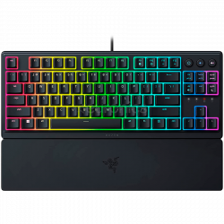 Razer Ornata V3 Tenkeyless, Low Profile Gaming Keyboard, US Layout, 8 Razer Chroma™ RGB Lighting Zones, Dedicated Media Keys, UV-coated ABS Keycaps, 1000 Hz Ultrapolling, Durable spill-resistant design, Braided fiber cable
