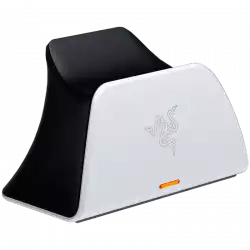Razer Quick Charging Stand for PS5 - White, Quick Charge, Curved Cradle Design, Matches Your PS5 DualSense Wireless Controller, Powered by USB (Controller not included)