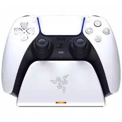 Razer Quick Charging Stand for PS5 - White, Quick Charge, Curved Cradle Design, Matches Your PS5 DualSense Wireless Controller, Powered by USB (Controller not included)