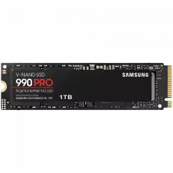 Samsung SSD 990 PRO 1TB PCIe 4.0 NVMe 2.0 M.2 V-NAND 3-bit MLC, 256-bit Encryption, Read 7450 MB/s Write 6900 MB/s 