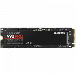Samsung SSD 990 PRO 2TB PCIe 4.0 NVMe 2.0 M.2 V-NAND 3-bit MLC, 256-bit Encryption, Read 7450 MB/s Write 6900 MB/s