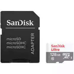 SANDISK Ultra microSDXC 128GB + SD Adapter 100MB/s Class 10 UHS-I- Tablet Packaging