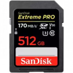 SANDISK Extreme 512GB SDXC Memory Card + 1 year RescuePRO Deluxe up to 180MB/s & 130MB/s Read/Write speeds, UHS-I, Class 10, U3, V30