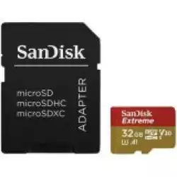 SANDISK Extreme microSDHC 32GB for Action Cams and Drones + SD Adapter - 100MB/s A1 C10 V30 UHS-I U3