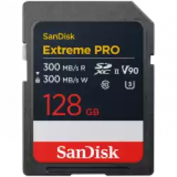 SANDISK Extreme PRO 128GB SDXC Memory Card, 300MB/s Read & Write speeds, 8K, V90, UHS-II