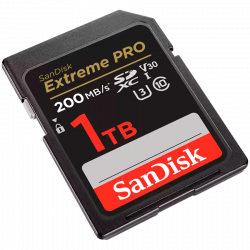 SANDISK Extreme PRO 1TB SDXC Memory Card + 2 years RescuePRO Deluxe up to 200MB/s & 140MB/s Read/Write speeds, UHS-I, Class 10, U3, V30