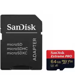 SANDISK Extreme Pro microSDXC 64GB + SD Adapter + Rescue Pro Deluxe 170MB/s A2 C10 V30 UHS-I U3