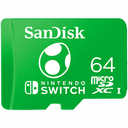 SANDISK Nintendo MicroSDXC UHS-I card for Nintendo Switch, Yoshi Edition- 64GB, Up to 100MB/s read up to 90MB/s write