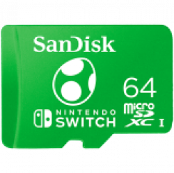 SANDISK Nintendo MicroSDXC UHS-I card for Nintendo Switch, Yoshi Edition- 64GB, Up to 100MB/s read up to 90MB/s write