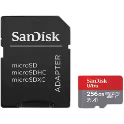 SANDISK Ultra Android microSDXC 256GB + SD Adapter + Memory Zone App 100MB/s A1 Class 10 UHS-I